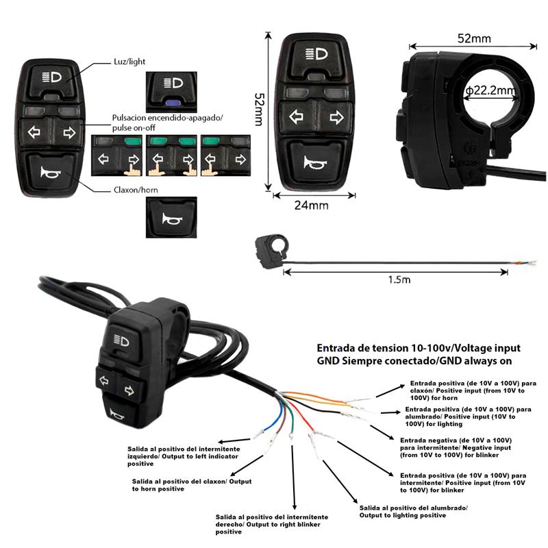 Comodo BSK321 avec clignotants, connecteur