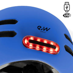 Casque eWheel CP07 Urban bleu avec feux LED, vue 4