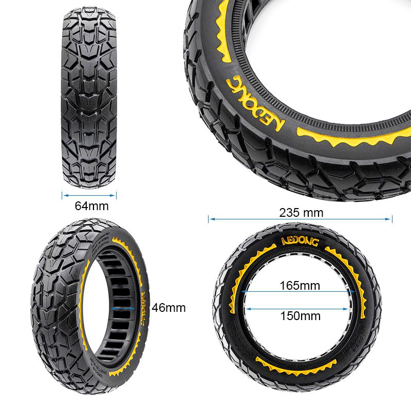 Pneu plein - 10x2,5/B44 - rouge - ultraléger Offroad [Nedong]