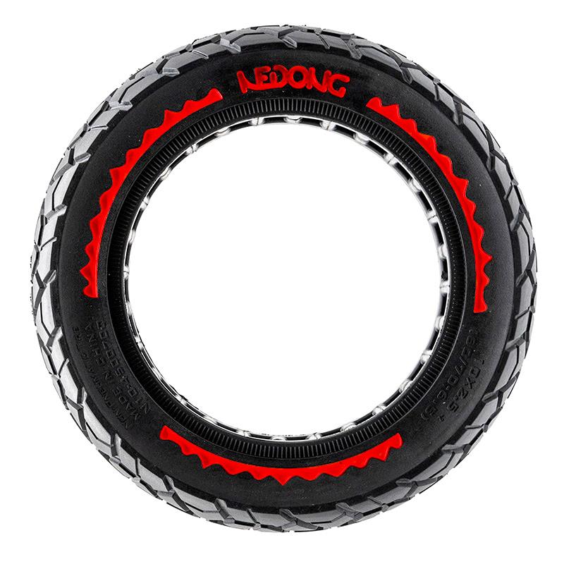 Pneu plein - 10x2,5/B44 - rouge - ultraléger Offroad [Nedong]