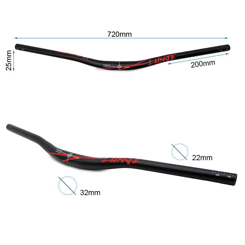 Guidon trottinette 720 mm élévation 25 mm noir et rouge, vue 5
