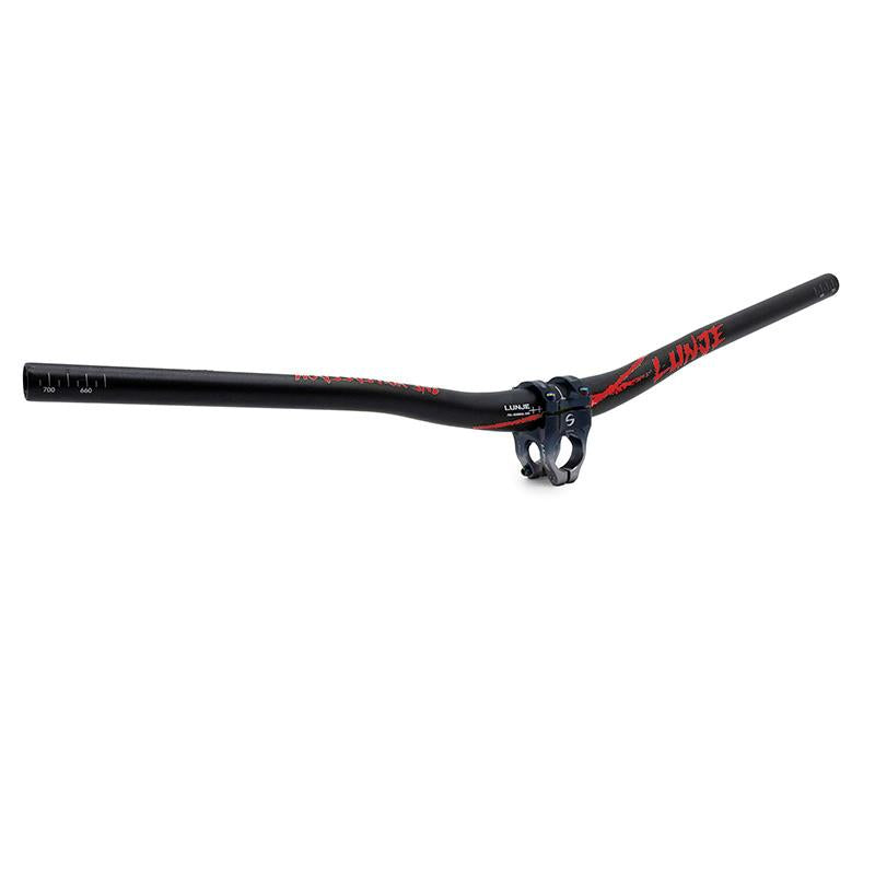 Guidon trottinette 720 mm élévation 25 mm noir et rouge, vue 2