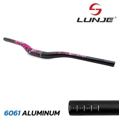 Guidon trottinette 720 mm élévation 25 mm noir et rose