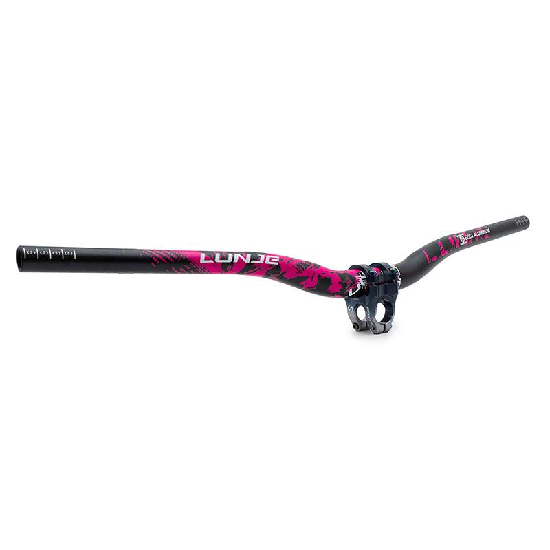 Guidon trottinette 720 mm élévation 25 mm noir et rose, vue 5