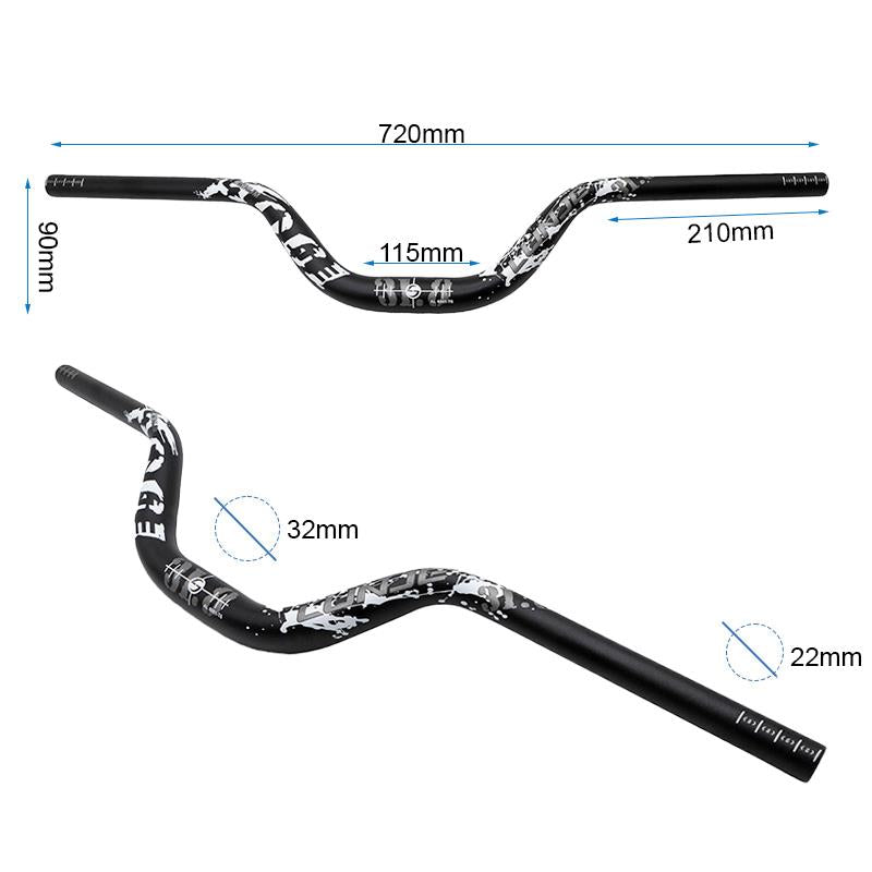 Guidon trottinette 720 mm élévation 90 mm noir, vue 4
