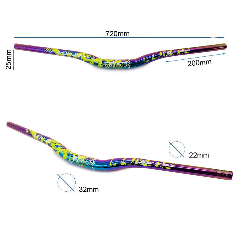Guidon 720 mm élévation 25 mm multicolore écriture jaune, vue 3