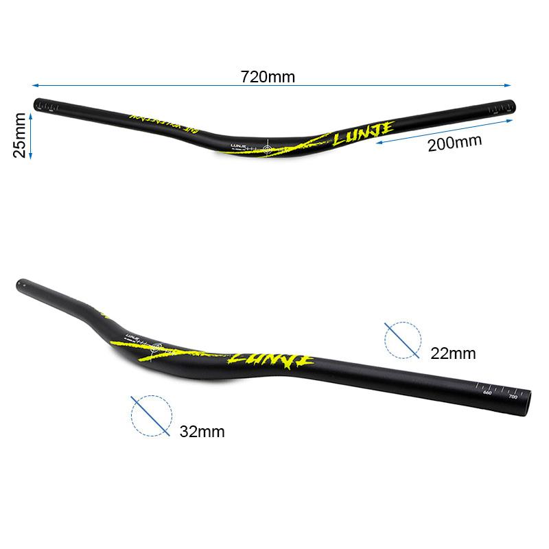 Guidon trottinette 720 mm élévation 25 mm noir et vert, vue 2