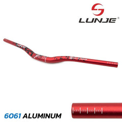 Guidon Lunje 720 mm élévation 25 mm rouge pour trottinette