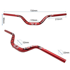 Guidon Lunje 720 mm élévation 90 mm rouge, vue 3