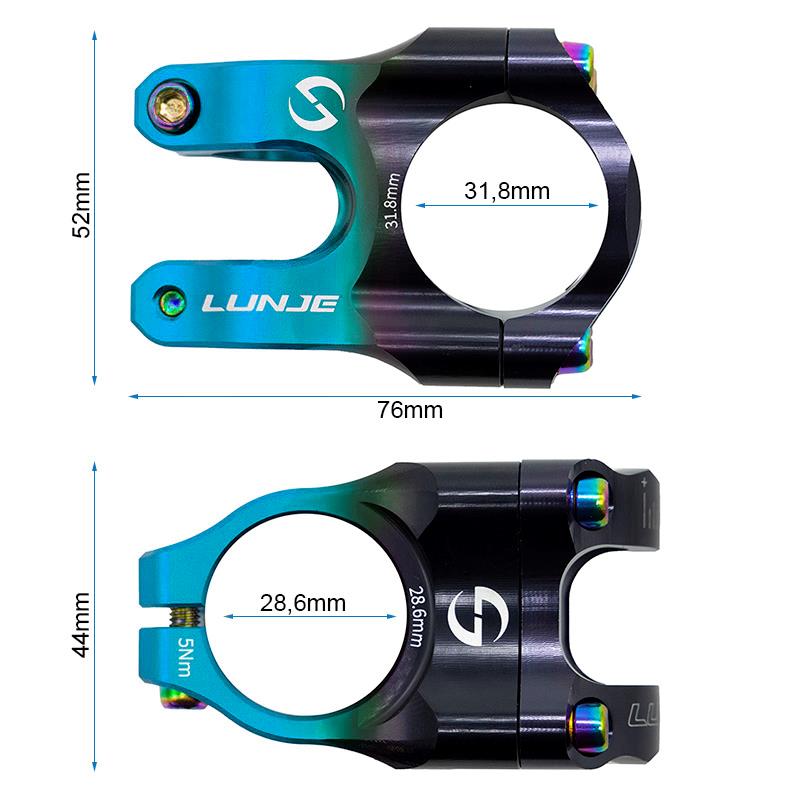 Potence de guidon 31,8 mm EWPM-003 noir et bleu, vue 4