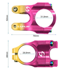 Potence de guidon 31,8 mm EWPM-003 rose et jaune, vue 2
