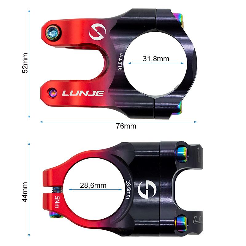 Potence de guidon 31,8 mm EWPM-003 noir et rouge, vue 3